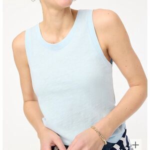 J.CREW Girlfriend Tank Top Women XS Blue Breeze NEW 100% Cotton BY943